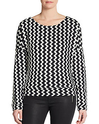 Maglione con motivo a zigzag nero e bianco