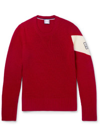 Maglione con motivo a zigzag rosso