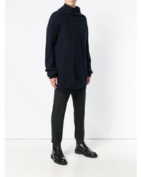 Maglione con scollo a cappuccio blu scuro di Jil Sander
