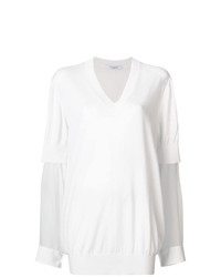 Maglione con scollo a v bianco di Givenchy