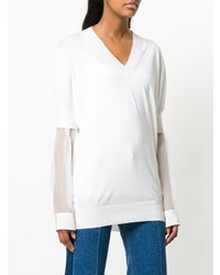Maglione con scollo a v bianco di Givenchy