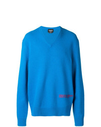 Maglione con scollo a v blu di Calvin Klein 205W39nyc
