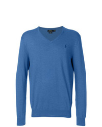 Maglione con scollo a v blu di Polo Ralph Lauren
