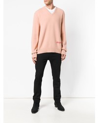 Maglione con scollo a v rosa di Calvin Klein 205W39nyc