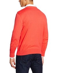 Maglione con scollo a v rosso di Thomas Pink