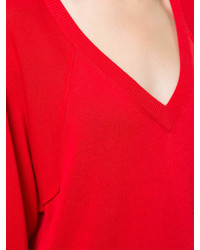 Maglione con scollo a v rosso di Barbara Bui