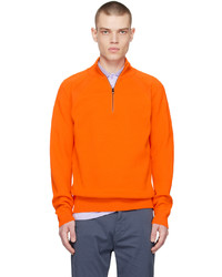 Maglione con zip arancione di BOSS
