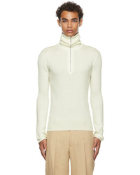 Maglione con zip bianco di Jil Sander
