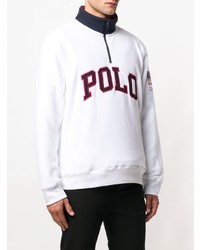 Maglione con zip bianco di Polo Ralph Lauren