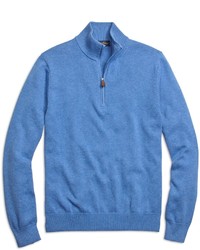 Maglione con zip blu