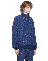 Maglione con zip blu scuro di John Elliott