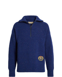 Maglione con zip blu scuro di Burberry