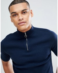 Maglione con zip blu scuro di New Look