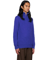 Maglione con zip blu di Lukhanyo Mdingi