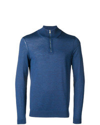 Maglione con zip blu di BOSS HUGO BOSS