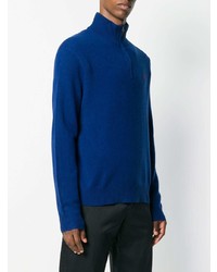 Maglione con zip blu di Polo Ralph Lauren