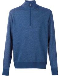 Maglione con zip blu di Loro Piana