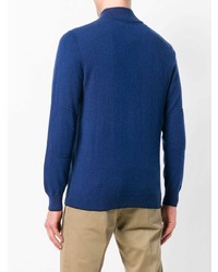 Maglione con zip blu di N.Peal