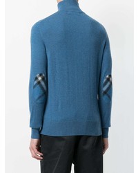 Maglione con zip blu di Burberry