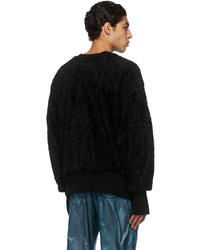 Maglione con zip di pile nero di Moncler Genius