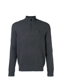 Maglione con zip grigio scuro di Polo Ralph Lauren