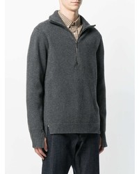 Maglione con zip grigio scuro di Burberry