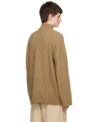 Maglione con zip marrone chiaro di Nanushka