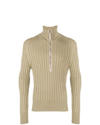 Maglione con zip marrone chiaro di Tom Ford