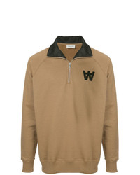 Maglione con zip marrone chiaro di Wood Wood