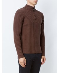 Maglione con zip marrone scuro di OSKLEN