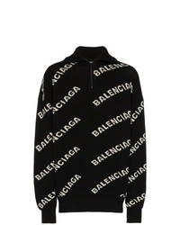 Maglione con zip nero e bianco di Balenciaga