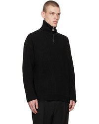 Maglione con zip nero di Solid Homme
