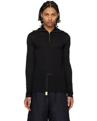 Maglione con zip nero di Jil Sander