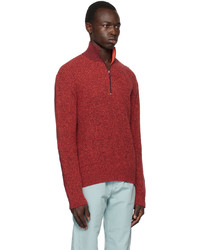 Maglione con zip rosso di Ps By Paul Smith