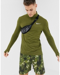 Maglione con zip verde oliva di Nike Running