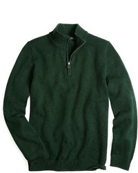 Maglione con zip verde scuro