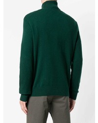 Maglione con zip verde scuro di Polo Ralph Lauren