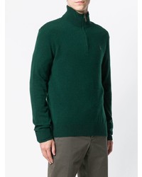 Maglione con zip verde scuro di Polo Ralph Lauren