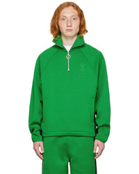 Maglione con zip verde di AMI Alexandre Mattiussi