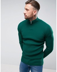 Maglione con zip verde di Asos