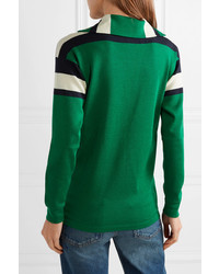 Maglione con zip verde di Gucci