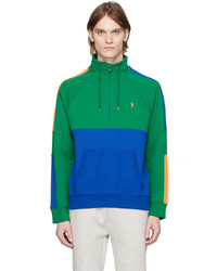 Maglione con zip verde di Polo Ralph Lauren