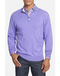 Maglione con zip viola chiaro