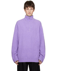 Maglione con zip viola chiaro di Nanushka