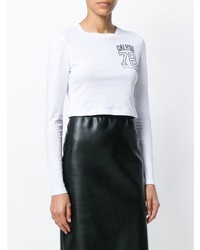 Maglione corto bianco di Calvin Klein Jeans
