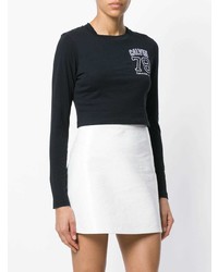 Maglione corto stampato nero e bianco di Calvin Klein Jeans
