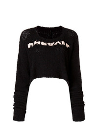 Maglione corto stampato nero e bianco di Unravel Project