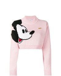 Maglione corto stampato rosa di Gcds