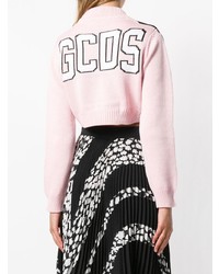 Maglione corto stampato rosa di Gcds