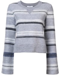Maglione di lana a righe orizzontali grigio di Derek Lam 10 Crosby